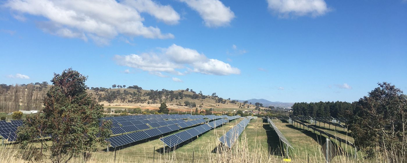 The Mount Majura solar farm outside Canberra