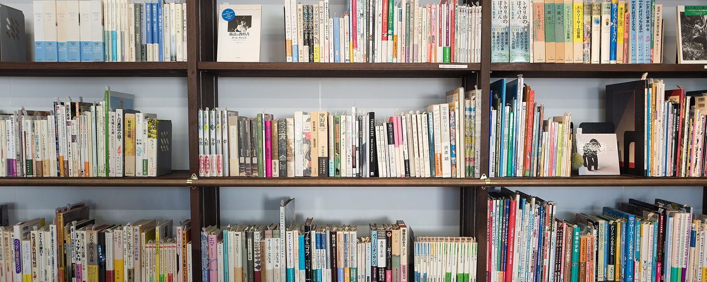 Rows of books filling a wall of shelves, kept as a record over time
